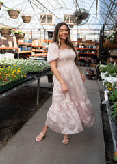 Roselyn Pink Smocked Dress