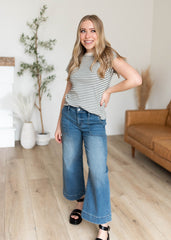 Addilyn Black Striped Top