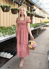 Bridget Red Gingham Dress