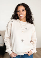 Peyton Cream Bow Pullover