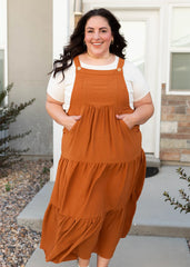 Everlee Toffee Rust Overall Dress