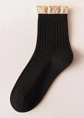 Renee Black Ruffle Socks