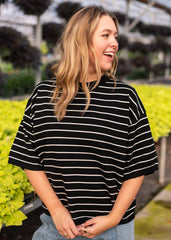 Michelle Black Striped Top