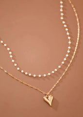 Neveah 18K Heart Double Layer Necklace