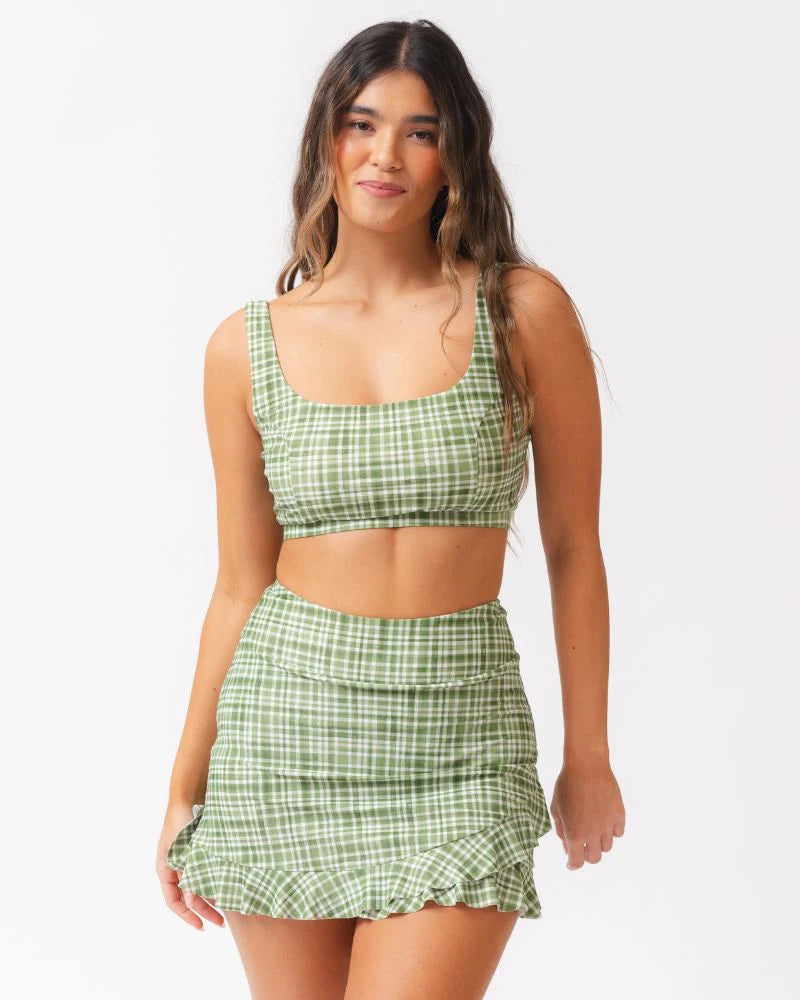 Fern Gingham Ruffle Skirt w/ Bottoms