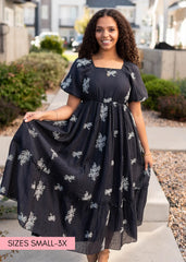 Jacie Navy Embroidered Dress
