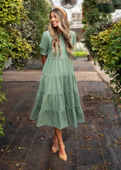 Janessa Deep Sage Dress