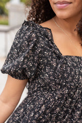 Irene Black Floral Dress