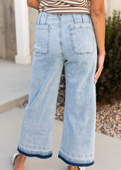 Ivie Light Denim Raw Hem Pants