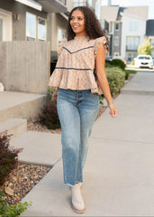 Olivia Taupe Floral Top