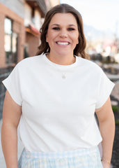 Carla Ivory Cap Sleeve Top