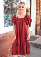 Leyla Rust Floral Dress