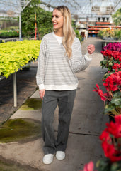 Tessa Grey Striped Pullover