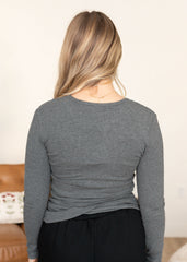 Ivy Charcoal Long Sleeve Top