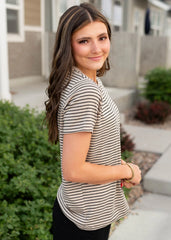 Willow Black Stripe Top