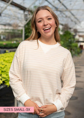 Tessa Beige Striped Pullover