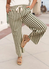 Charley Olive Striped Pants