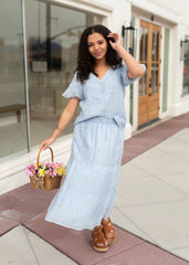 Isabela Light Blue Floral Blouse