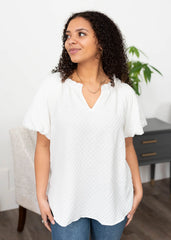 Sariah White Textured Top