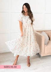 Emmaline Cream Rose Dress