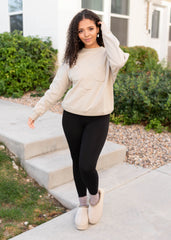 Juliette Taupe Flower Pullover