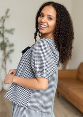 Rosalia Gingham Babydoll Top