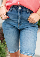 Sherry Denim High Waist Bermuda Shorts