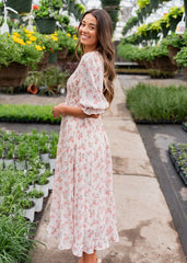 Emmie Pink Floral Tiered Dress