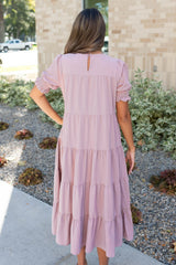 Janessa Tiered Dusty Lilac Dress