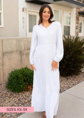 Molly White Embroidered Bodice Dress