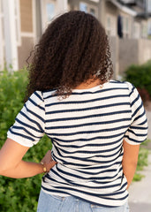Marly Navy Striped Top