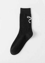 Lora Black Bow Socks