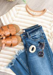 Daisy Taupe Stripe Top