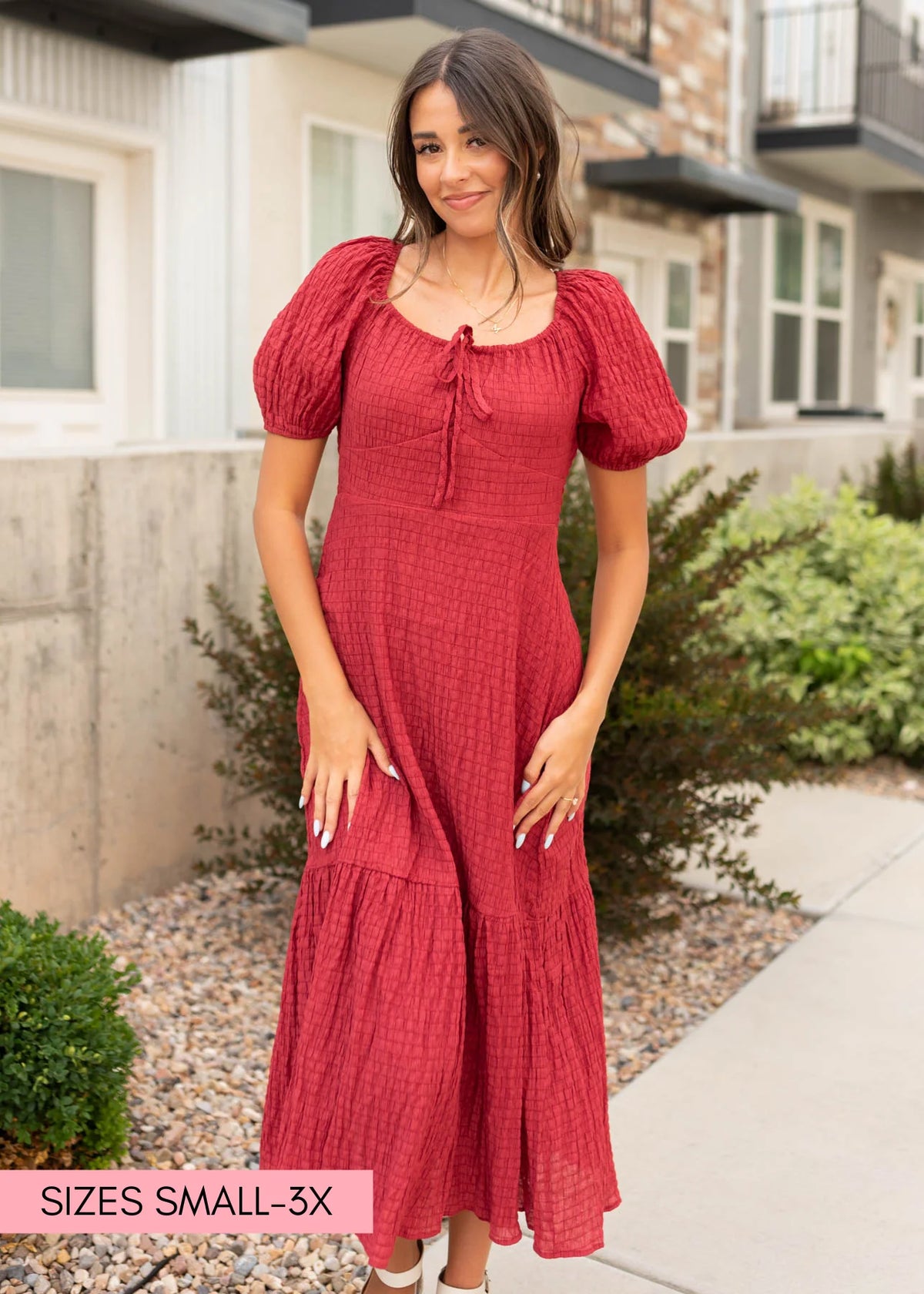 Finley Burgundy Textured Dress
