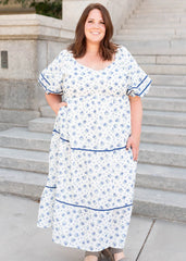 Irene Cream Floral Pattern Dress
