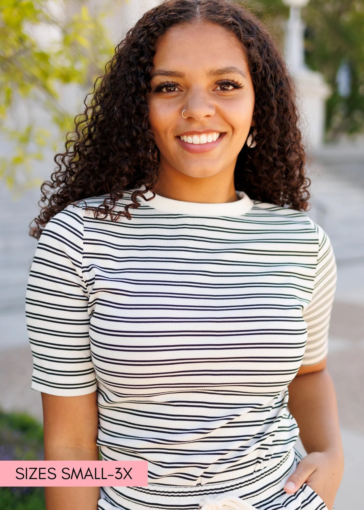 Klara Black Striped Top