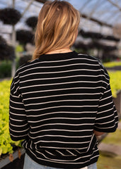 Michelle Black Striped Top