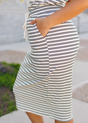 Kailey Black Striped Jersey Skirt