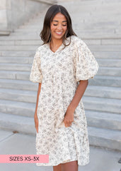 Remie Natural Floral Dress