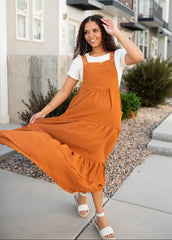 Everlee Toffee Rust Overall Dress