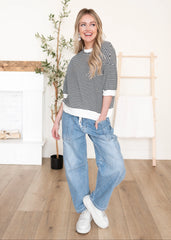 Oaklynn Black Stripe Top