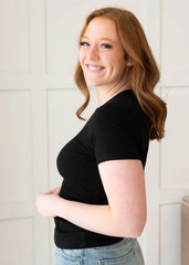 Harley Black Ribbed Knit Top