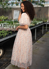 Nylah Blush Floral Mesh Dress