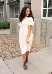 Maisie Cream Pattern Dress