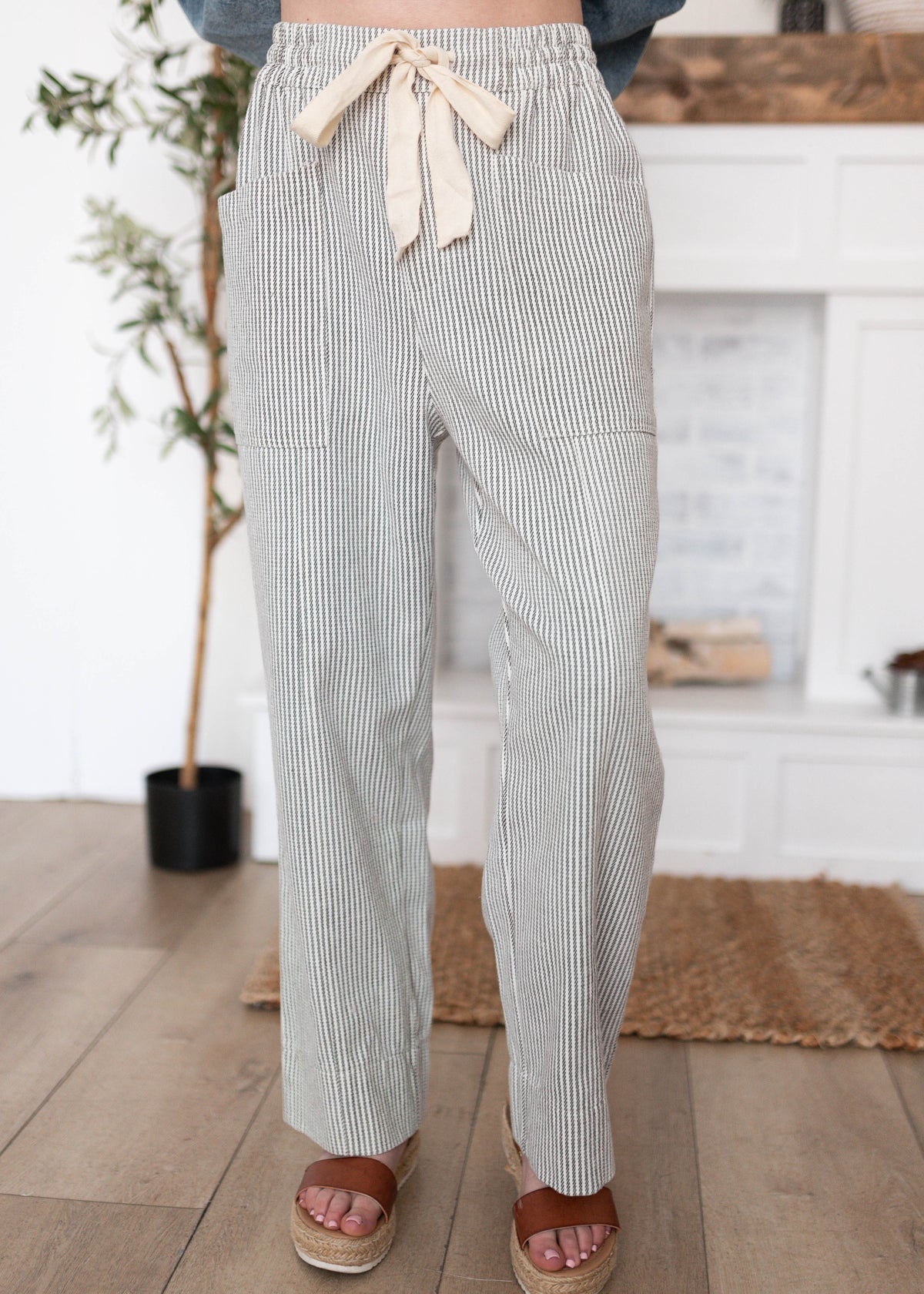 Adelyn Grey Pinstripe Pants