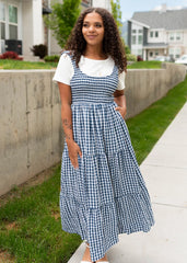 Glory Navy Gingham Dress
