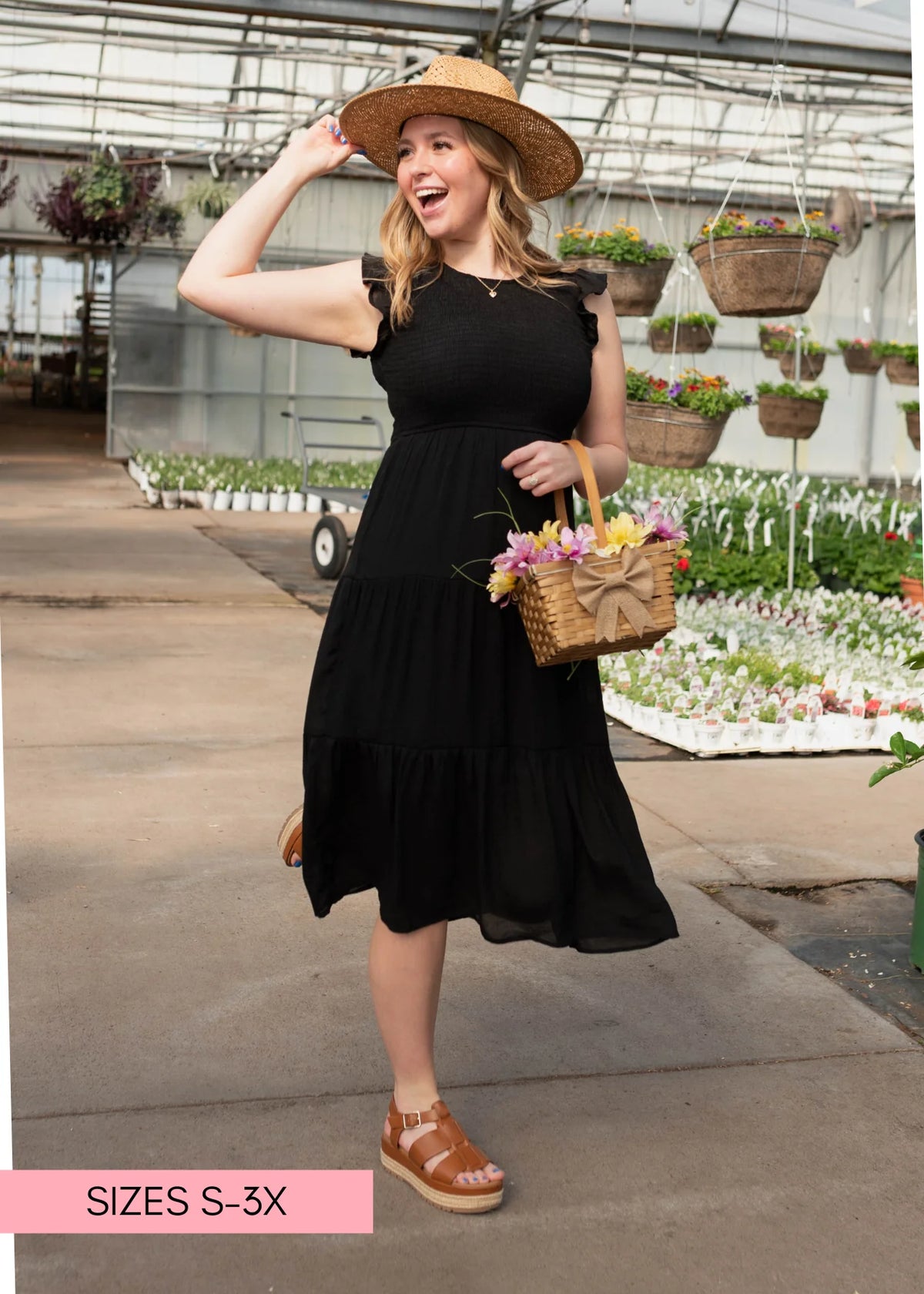 Brylee Black Smocked Dress