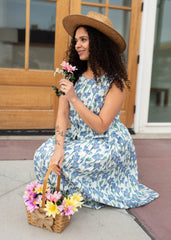 Kenna Blue Floral Sleeveless Top