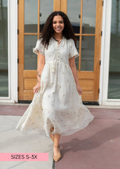 Marilyn Cream Embroidered Dress