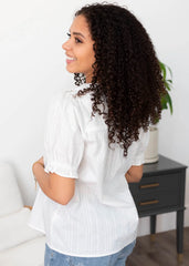 Celilia White Button Blouse